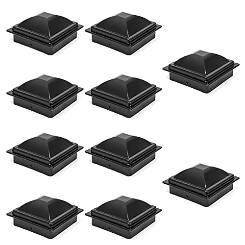 WEKONUMEX Zaunpfostenkappen, Fence Post Caps Black Multiple Sizes Pack of 10(80x80MM) von WEKONUMEX
