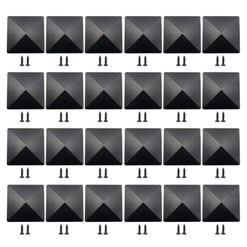 WEKONUMEX Zaunpfostenkappen, Fence Post Caps Black Plastic Pyramid Cap for 4x4 inch Posts Pack of 4(24pcs) von WEKONUMEX