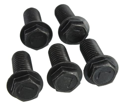 WEKOW 3/5pcs Sägeblattschraube M6 X 16 Mm / M7 X 17 Mm / M8 X 18 Mm Linksgewinde Schwarzmetall-Sechskantflansch (5,M6 x 16mm) von WEKOW