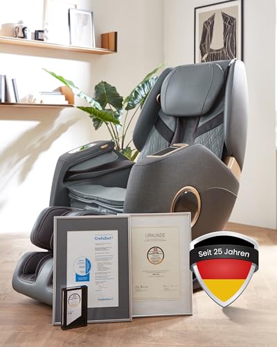 WELCON EASYRELAXX Plus Massagesessel in grau schwarz | Heizung | Voice Control | induktives Laden von WELCON