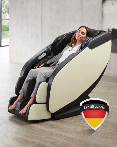 WELCON Massagesessel Prestige II in schwarz weiß - 3D Massagesessel für zuhause mit Zero Gravity, Wärmefunktion und 6 Automatikprogrammen von WELCON