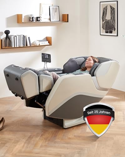 WELCON Prestige III Massagesessel in grau beige | der Massagestuhl mit Sensor Scan, der Ihre Größe erkennt von WELCON