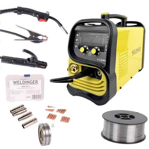 Aktion WELDINGER MIG/MAG-Schweißinverter MEW 161 SYN eco + MAG-Set 1 + Fülldraht 0,8 mm/1kg von WELDINGER