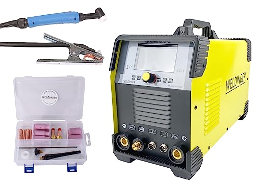 Set WELDINGER WIG-Schweißgerät 204 ACDC LCD mit WIG-Set 1 von WELDINGER