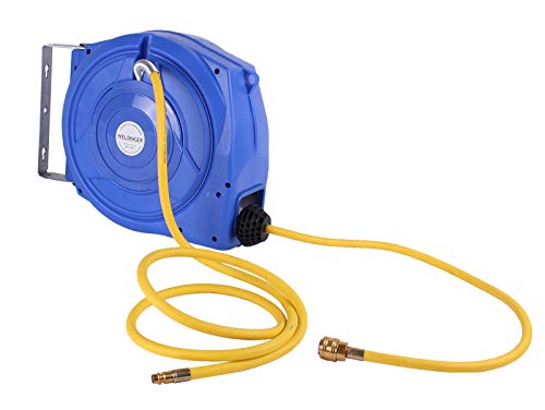 WELDINGER DSA-15 Automatik-Schlauchaufroller 15 m mit Druckluftschlauch Gummi-PVC gelb 6 x12 mm von WELDINGER