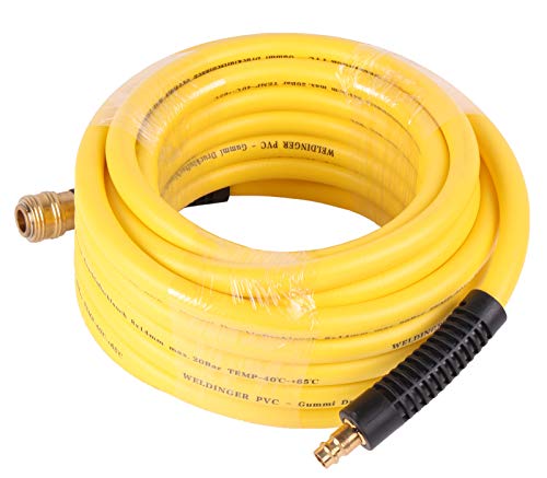 WELDINGER Druckluftschlauch 10 m Gummi-PVC 8 x14 mm mit Messingkupplungen von WELDINGER