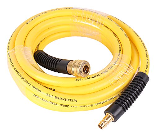 WELDINGER Druckluftschlauch 5 m Gummi-PVC 8 x14 mm mit Messingkupplungen von WELDINGER