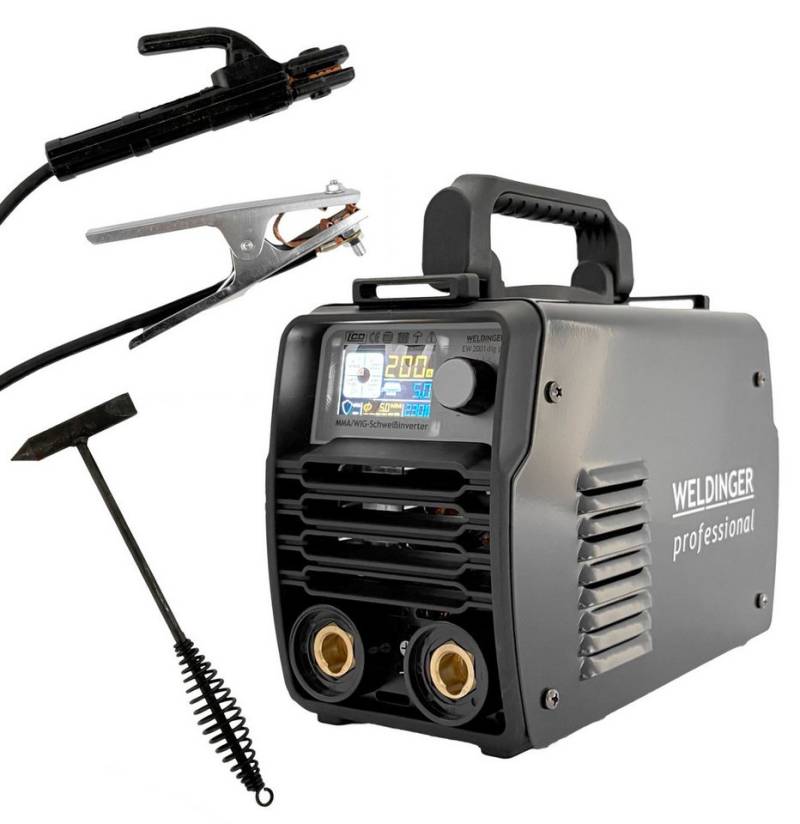 WELDINGER Elektroschweißgerät EW201dig pro digitaler Elektrodenschweißinverter professional von WELDINGER