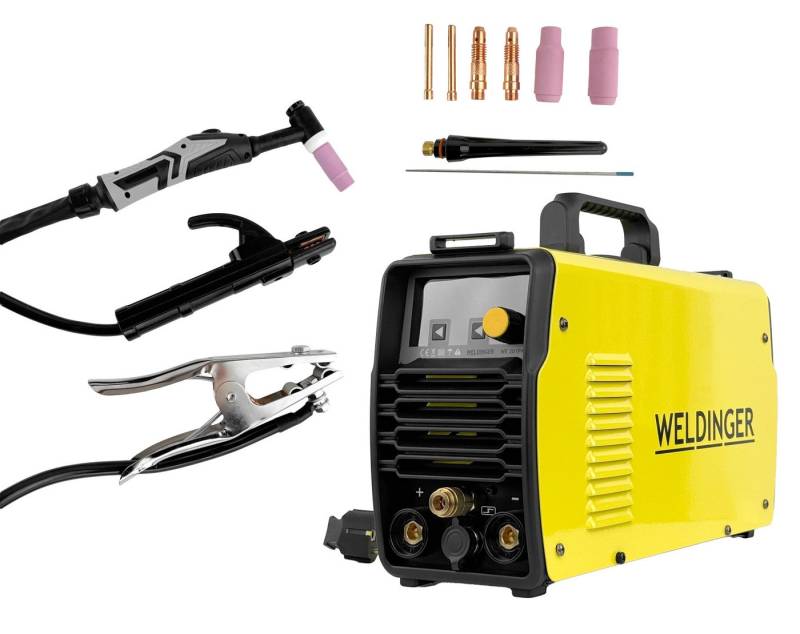 WELDINGER Elektroschweißgerät WE 201PW plus DC HF Lift Puls 2T/4T MMA 200 A, VRD von WELDINGER