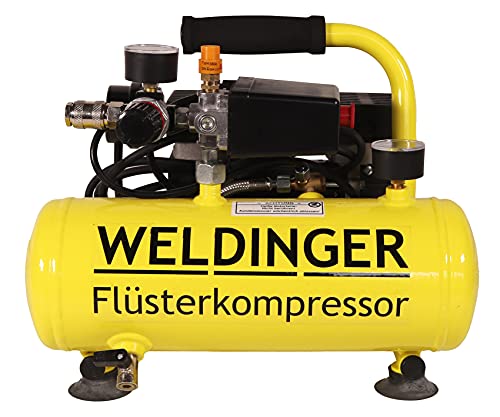 WELDINGER Flüster Kompressor FK 40 compact 275 W Luftabgabe 32 l/min Airbrush ölfrei 5 Jahre Garantie von WELDINGER