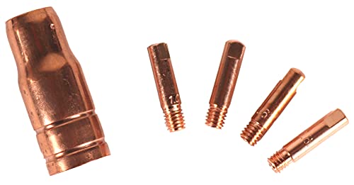 WELDINGER Fülldrahtset universal Gasdüse Fülldraht + 4 x Stromdüse 0,6-1 mm zum NoGas-Schweißen von Baustahl von WELDINGER
