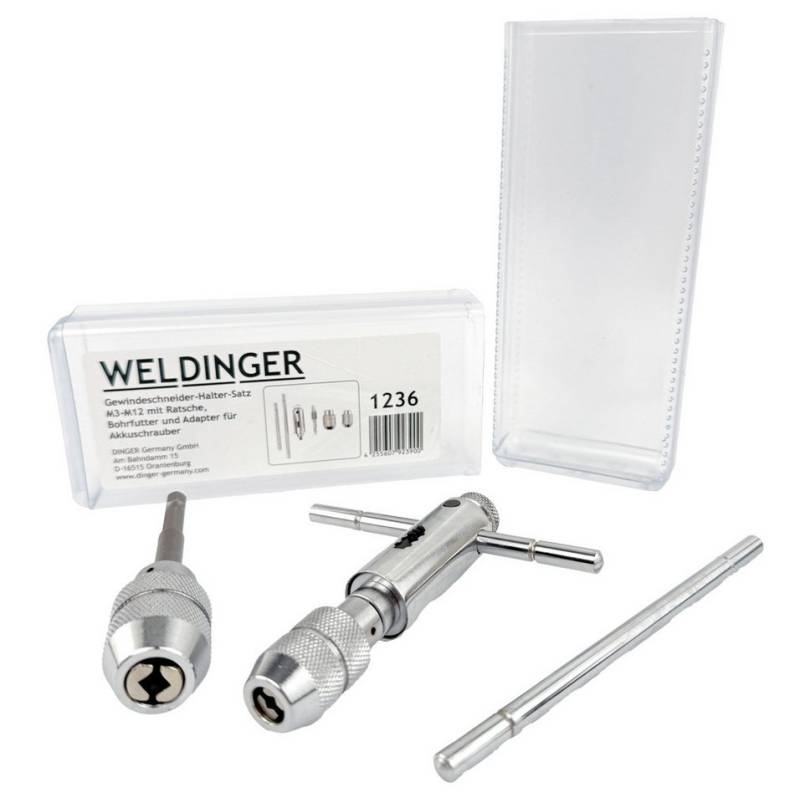 WELDINGER Gewindebohrer Gewindebohrer Halter Ratsche und für Akkuschrauber M3-M12 in Box, Set, 6-tlg., Halter für Gewindebohrer M3-M12 WELDINGER Gewindebohrer Gewindebohrer Halter Ratsche und für Akkuschrauber M3-M12 in Box, Set, 6-tlg., Halter für Gewindebohrer M3-M12 von WELDINGER