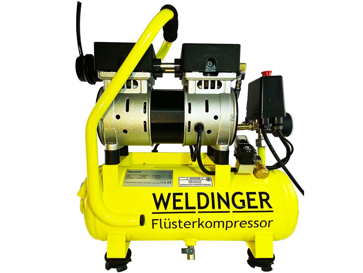 WELDINGER Kompressor FK65 pro, 750 W, max. 9,00 bar, 9,00 l, Flüsterkompressor von WELDINGER