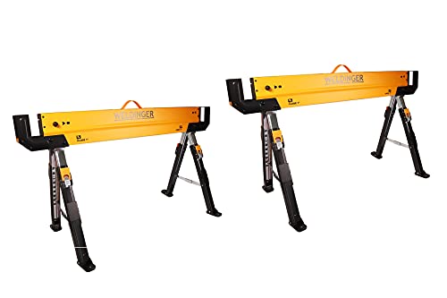 WELDINGER Sägebock 2er-Set 9-fach verstellbar Beine einzeln einstellbar belastbar bis 650 kg pro Bock von WELDINGER