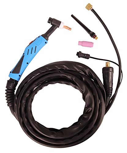 WELDINGER WIG-Schlauchpaket WP26 flex 4 m lang mit 2-poliger Steuerbuchse 13 mm Dorn flexiblem Brennerkopf (SPW13) von WELDINGER
