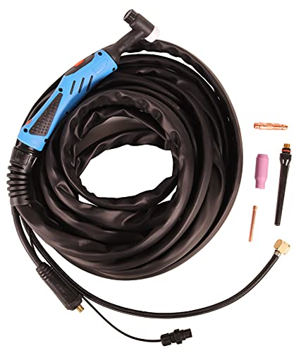 WELDINGER WIG-Schlauchpaket WP26 flex 8 m lang mit 2-poliger Steuerbuchse 9 mm Dorn flexiblem Brennerkopf (SPW11) von WELDINGER