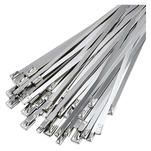 10 20 100 Pcs Edelstahl Metall Kabelbinder Auspuff Wrap Beschichtet Locking Metall Zip-Locking(200PCS,4.6x300mm) von WELDRIC