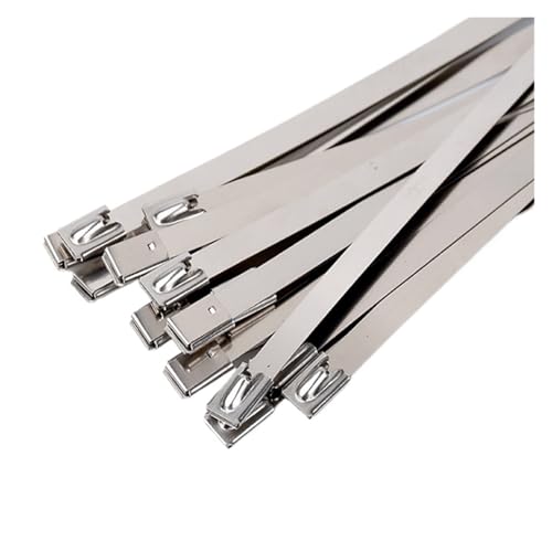 10 20 50 100 200 Stück 10 mm 0,39 Zoll 304 Edelstahl-Metallkabelbinder, selbstsichernde Kabelbinder(20PCS,10x350mm) von WELDRIC