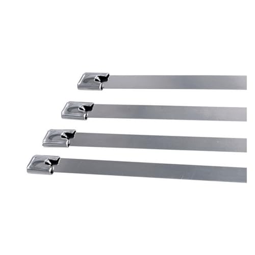 100 Stück 304# Edelstahl-Kabelbinder 4,6 mm Hochleistungs-Kabelbinder mit selbstsichernder Mehrzweck-Metall-Auspuffumwicklung(4.6x200mm) von WELDRIC