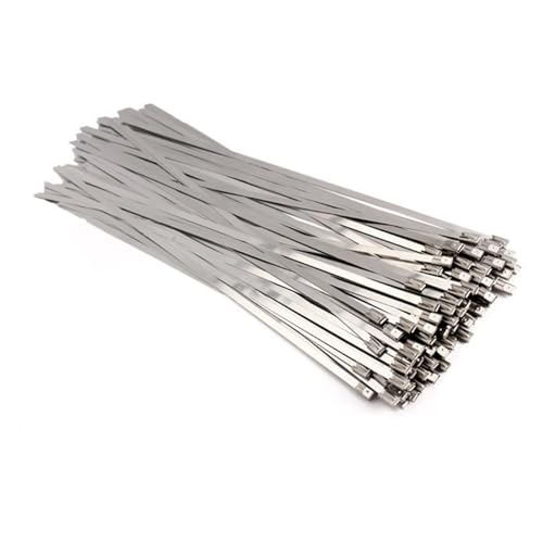 100 Stück 304 Edelstahl Metall 4,6 mm 550–1300 mm mit selbstsichernden Antioxidationsmittel-Kabelbindern(4.6x550mm) von WELDRIC