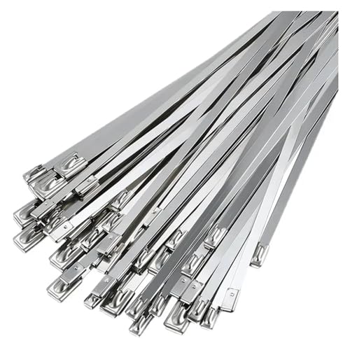 100 Stück Metallkabelbinder 304 Edelstahl 4,6/7,9/10/12 mm selbstsichernde Kabelbinder(7.9mm(0.31inch),350mm(13.78inch)) von WELDRIC