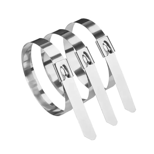 304 Edelstahl Kabelbinder 100PCS Breite 10mm 12mm X100~800mm Banding Selbst-locking(12MM (0.47Inch),500mm (19.69inch)) von WELDRIC