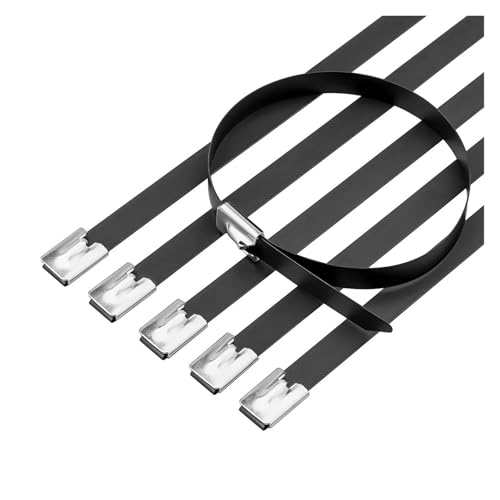 4,6 mm Kabelbinder Edelstahl Metall Schwarz(4.6x200mm,100 pcs) von WELDRIC