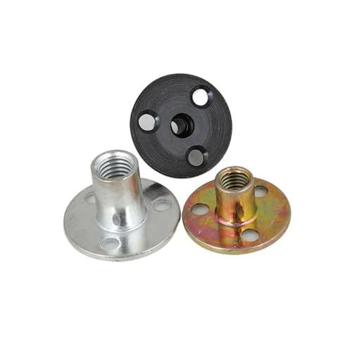 Dreiloch-Eisenplattenmutter M6/M8/M10/M12 for Sofa-Fußschloss, verzinkte Dreiloch-Flanschmutter, Möbel-Splint-Kontermutter(M10x37mm-Color,10PCS) von WELDRIC