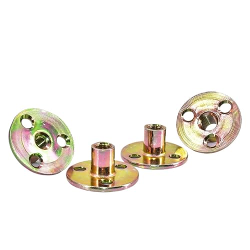 Dreiloch-Eisenplattenmutter M6 M8 M10 Eisenplattenmutter Dreiloch-Flanschkupplung Kontermutter Flache Basis Verzinkte Einsatzmuttern Weiblicher Möbelverbinderverschluss(22 PCS,M 10) von WELDRIC