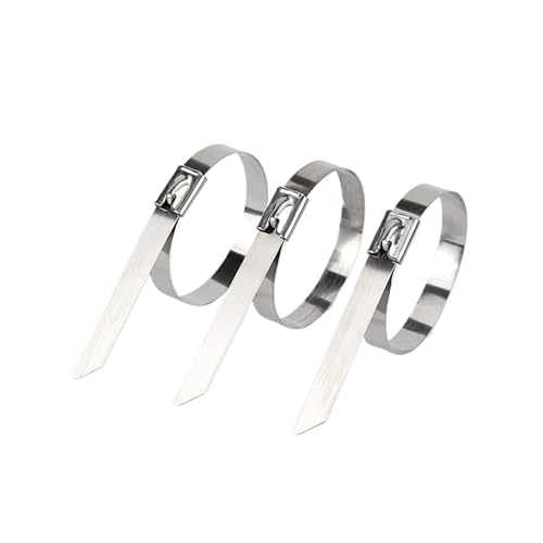 Kabelbinder aus Edelstahl 10 20 50 100 Stück 4,6 mm 0,18 Zoll Kugel selbstsichernd 304 Edelstahl Kabelbinder Auspuff Wrap beschichtet Verriegelung Metall Zip-Auspuff(10PCS,4.6x800mm) von WELDRIC
