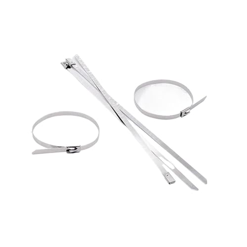 Kabelbinder aus Edelstahl 10 20 50 100 Stück 7,9 mm 0,31 Zoll 304 Edelstahl-Kabelbinder Auspuffummantelung Beschichtetes Verriegelungsmetall Zip-Auspuff(100PCS,7.9x700mm) von WELDRIC