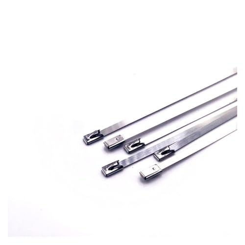 Kabelbinder aus Edelstahl 10 20 50 100 Stück 7,9 mm 0,31 Zoll 304 Edelstahl-Kabelbinder Auspuffummantelung Beschichtetes Verriegelungsmetall Zip-Auspuff(50PCS,7.9x800mm) von WELDRIC