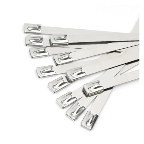 Kabelbinder aus Edelstahl 100 Stück 304 Edelstahl Metallbinder Hochleistungs-Kabelbinder mit selbstsichernder Verriegelung 7,9 mm(7.9mmx250mm 100pcs) von WELDRIC