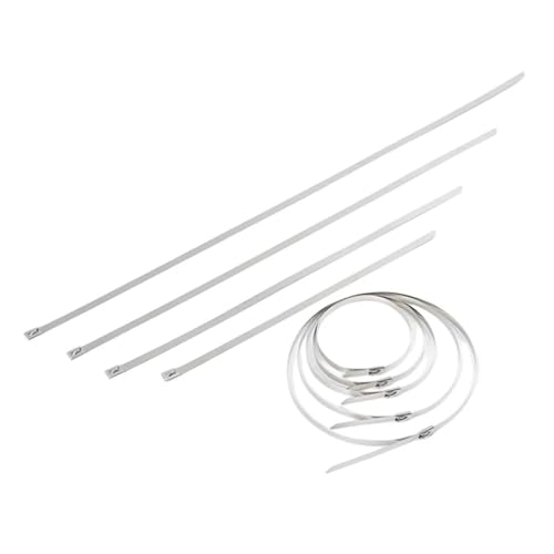 Kabelbinder aus Edelstahl 4,6 mm Edelstahl-Metallkabelbinder, Auspuffumwicklung, beschichtetes Metall, Reißverschluss-Auspuff, multifunktionale Kabelbinder mit Verriegelung, 4,6(200pcs,4.6x1000mm) von WELDRIC
