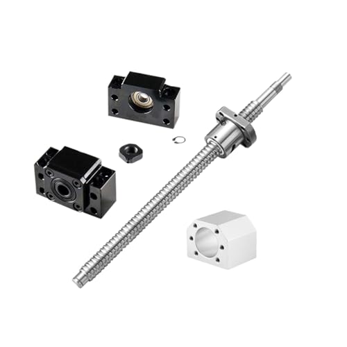 Kugelumlaufspindel 1 Satz SFU1605 250 300 400 500 600 700 800 900 mm gerollte Kugelumlaufspindel C7 mit bearbeitetem Ende + 1605-Mutter + Gehäuse + BK/BF12-Unterstützung(550mm) von WELDRIC
