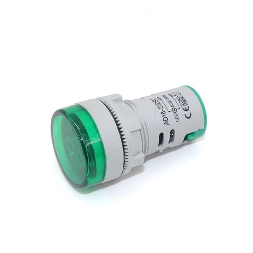 Wechselspannungsanzeige 22mm LED Digital Display Gauge Volt Spannung Meter Anzeige Signal Lampe Tester Combo Messbereich 1-500V AC(Green) von WELDRIC