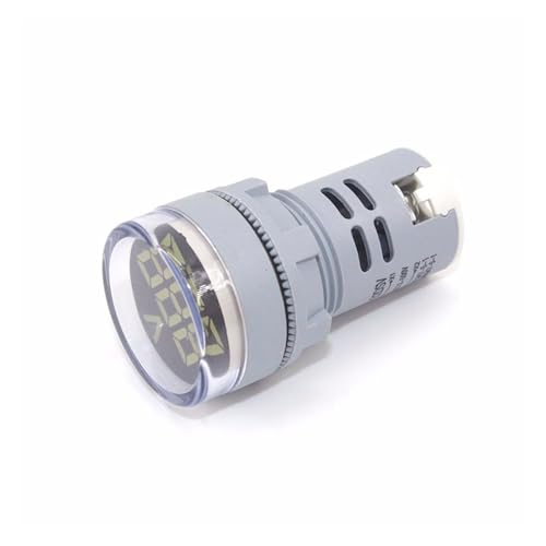 Wechselspannungsanzeige LED Digital Display Gauge Volt Spannung Meter Anzeige Licht 22MM Signal Lampe Lichter Navigation Tester AC 1V-500V(WHITE) von WELDRIC