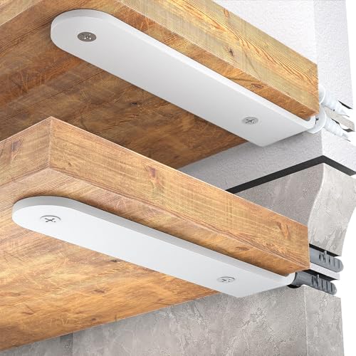 WELDUN 2 Stücke Regalhalterung Regalträger 15 cm, Schwerlast Regalwinkel für die Wandmontage, Tragkraft 70 KG, Weiß von WELDUN