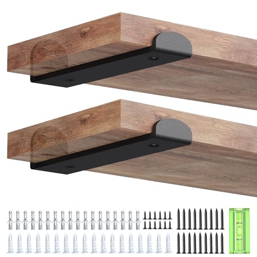 WELDUN 6 Set Regalhalterung Regalträger 15 CM, Metall Regalwinkel mit Lippen für die Wandmontage, Wandhalterung Regal Tragkraft 75 KG, Schwarz von WELDUN