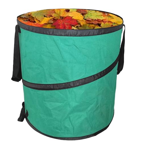 Zusammenklappbare robuste Pop-Up-Gartenabfallsäcke 85 Liter Leinwand Garten Mülleimer Schwerlast-Eimer Wiederverwendbarer Hof Laubsackhalter Müllbeutel mit Griffen für Rasen Garten Camping Tasche Zusammenklappbare robuste Pop-Up-Gartenabfallsäcke 85 Liter Leinwand Garten Mülleimer Schwerlast-Eimer Wiederverwendbarer Hof Laubsackhalter Müllbeutel mit Griffen für Rasen Garten Camping Tasche von WELESHEI
