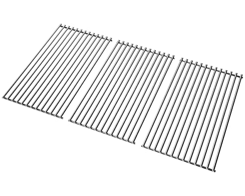 WELL GRILL 3 Stücke 41,5 x 23,5 cm Edelstahl Grillrost für Burnhard Big FRED Serie, und die meisten Gasgrill, Ø7 mm Massiver Rund BBQ Grill Rost, 70,5 x 41,5 cm von WELL GRILL