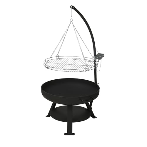 2-in-1 Grill und Feuerschale - höhenverstellbarer Grillrost, robuste Metallschale und verchromtes Grillrost von WELL HOME MOBILIARIO & DECORACIÓN