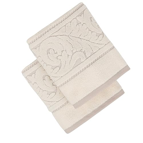 2-teiliges Handtuch-Set Creme von WELL HOME MOBILIARIO & DECORACIÓN