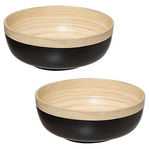 2X SCHWARZE BAMBUS-SALATSCHÜSSEL 20CM + 30CM von WELL HOME MOBILIARIO & DECORACIÓN
