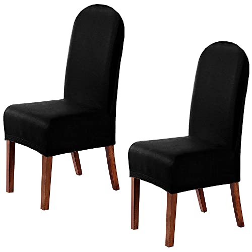Set de 2 fundas de sillas con respaldo redondo antimanchas ALBA Negro von WELL HOME MOBILIARIO & DECORACIÓN