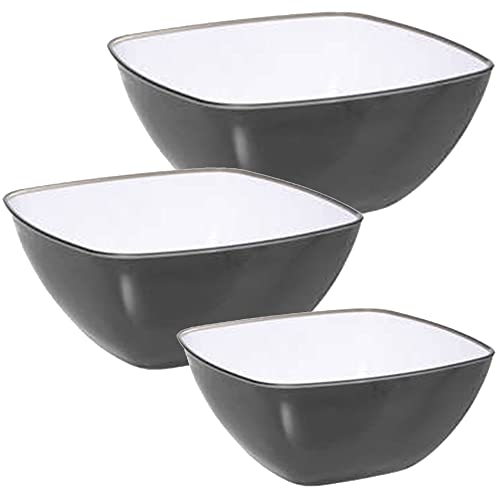 3X QUADRATISCHE SALATSCHÜSSEL GRAU FARBE 14CM + 19CM + 25CM von WELL HOME MOBILIARIO & DECORACIÓN