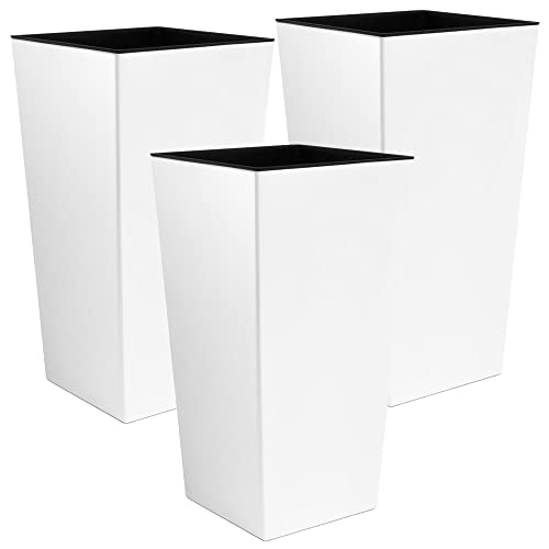 3X Urbi Hochtopf 2 Liter Kunststoff 12,6 x 12,6 x 20 cm in weiß von WELL HOME MOBILIARIO & DECORACIÓN