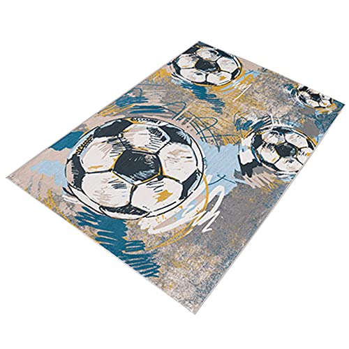 Bedruckter Polyesterteppich 140 x 220cm Modell FootBalls multicolor von WELL HOME MOBILIARIO & DECORACIÓN