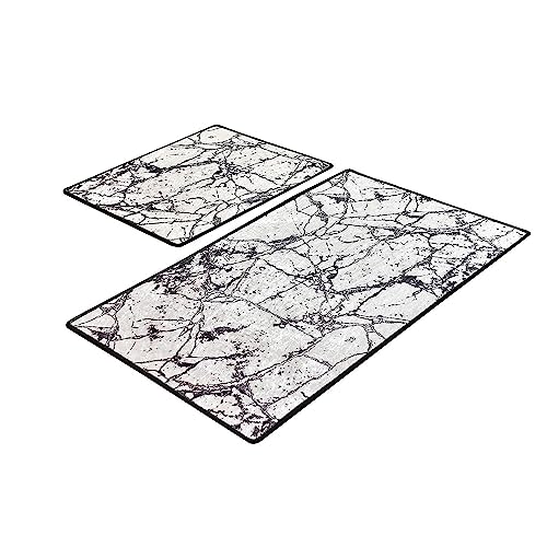 Badteppich-Set, 2-teilig, Weiß und Schwarz von WELL HOME MOBILIARIO & DECORACIÓN