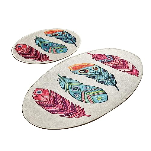 Badteppich-Set (2-teilig) Federn Farbe von WELL HOME MOBILIARIO & DECORACIÓN